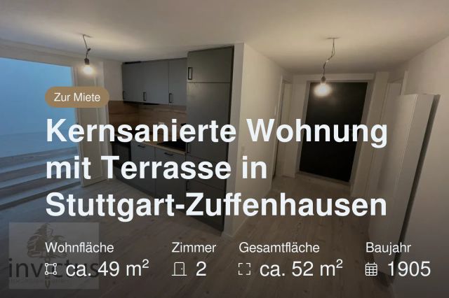 Nicht mehr verfügbar: Kernsanierte Wohnung mit Terrasse in Stuttgart-Zuffenhausen