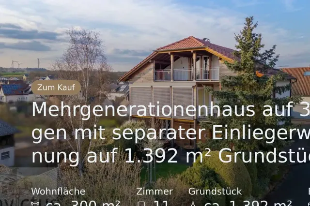 Neu im Angebot: Mehrgenerationenhaus auf 3 Etagen mit separater Einliegerwohnung auf 1.392 m² Grundstück