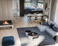 Es handelt sich um unverbindliche Illustrationen mit Sonderausstattungen. Die Bauausführung erfolgt durch das Bauunternehmen