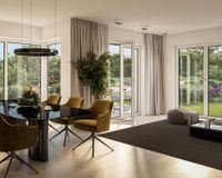 Es handelt sich um unverbindliche Illustrationen mit Sonderausstattungen. Die Bauausführung erfolgt durch das Bauunternehmen