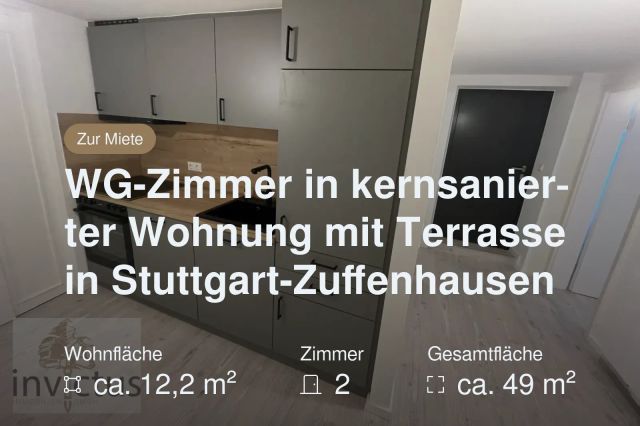Nicht mehr verfügbar: WG-Zimmer in kernsanierter Wohnung mit Terrasse in Stuttgart-Zuffenhausen