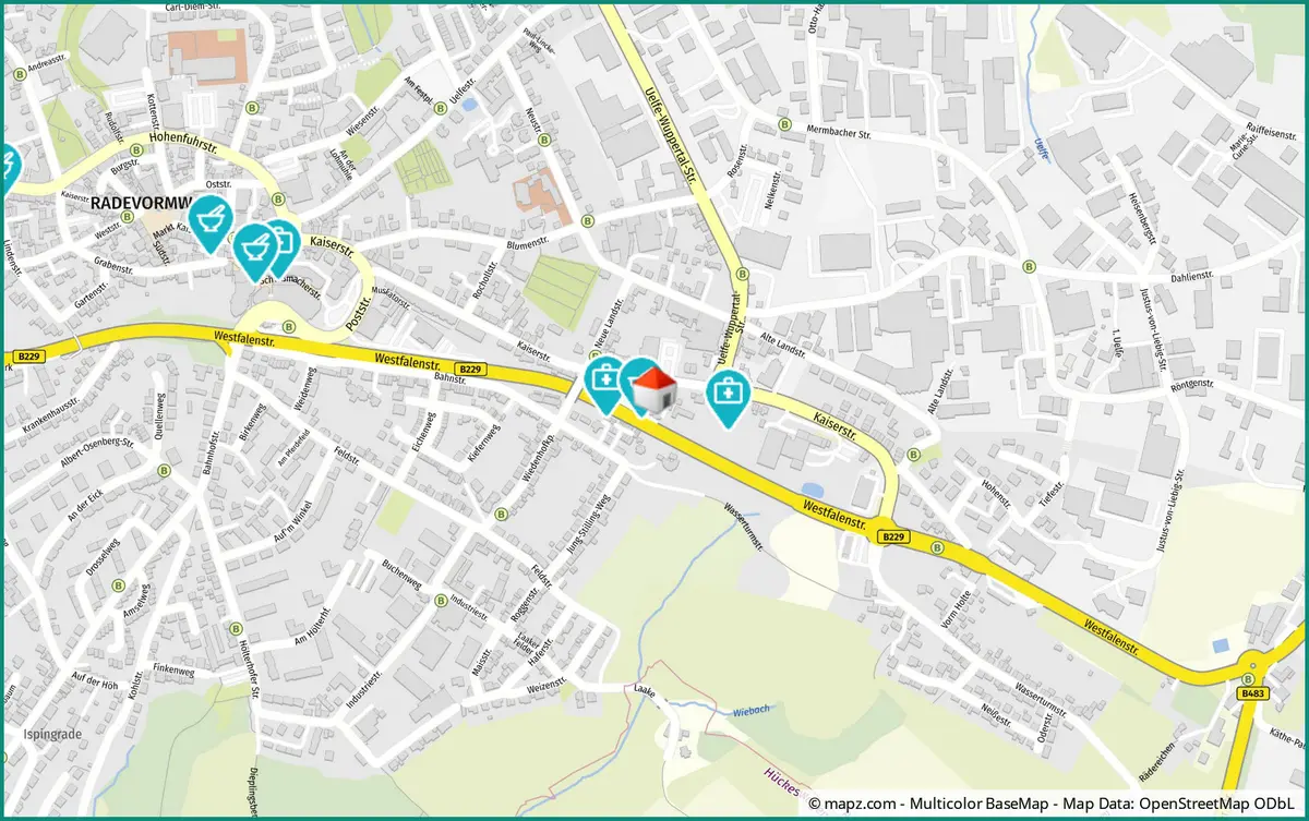Kartenausschnitt Kaiserstraße