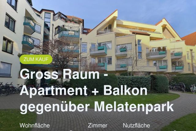Neu im Angebot: Gross Raum – Apartment + Balkon  – ruhige Lage!