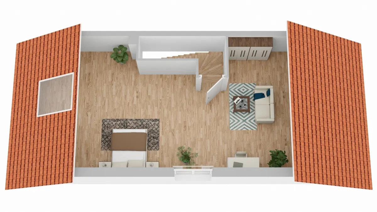Spitzboden als Studio ausgebaut
