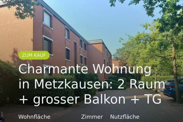 Neu im Angebot: Charmante Wohnung in Metzkausen: 2 Raum + grosser Balkon + TG