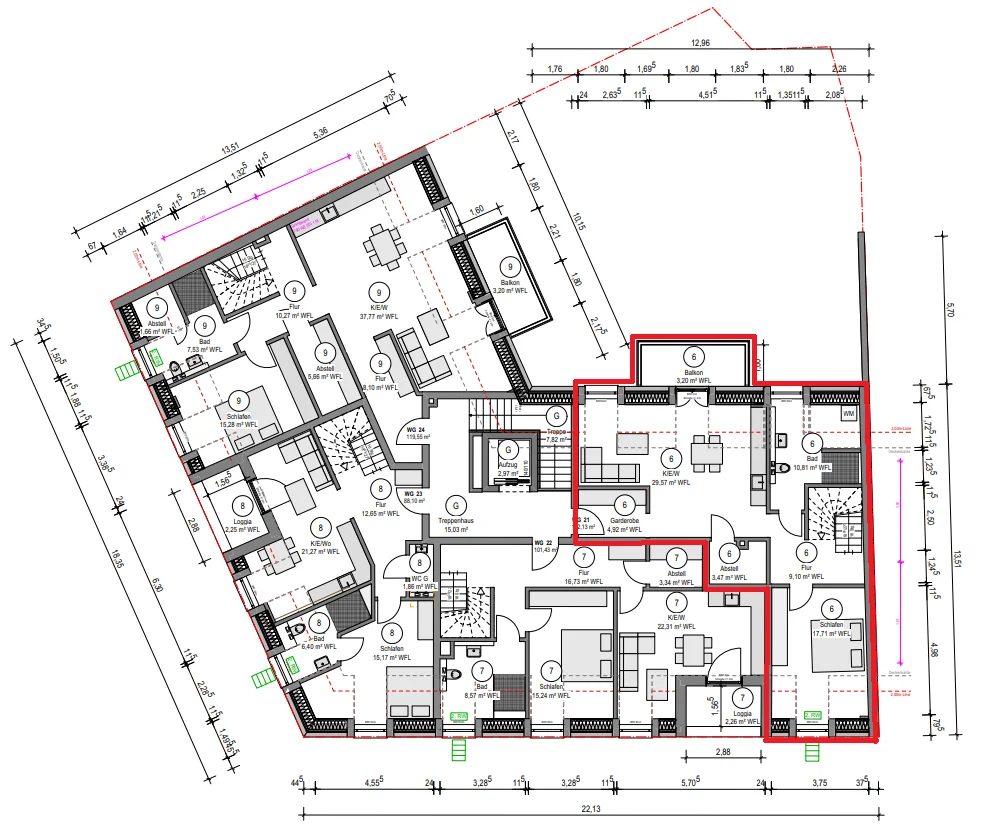 Grundriss untere Etage
