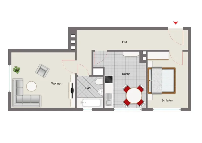 Mustergrundriss 2-Zimmer