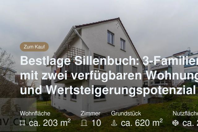 Neu im Angebot: Bestlage Sillenbuch: 3-Familienhaus mit zwei verfügbaren Wohnungen und Wertsteigerungspotenzial