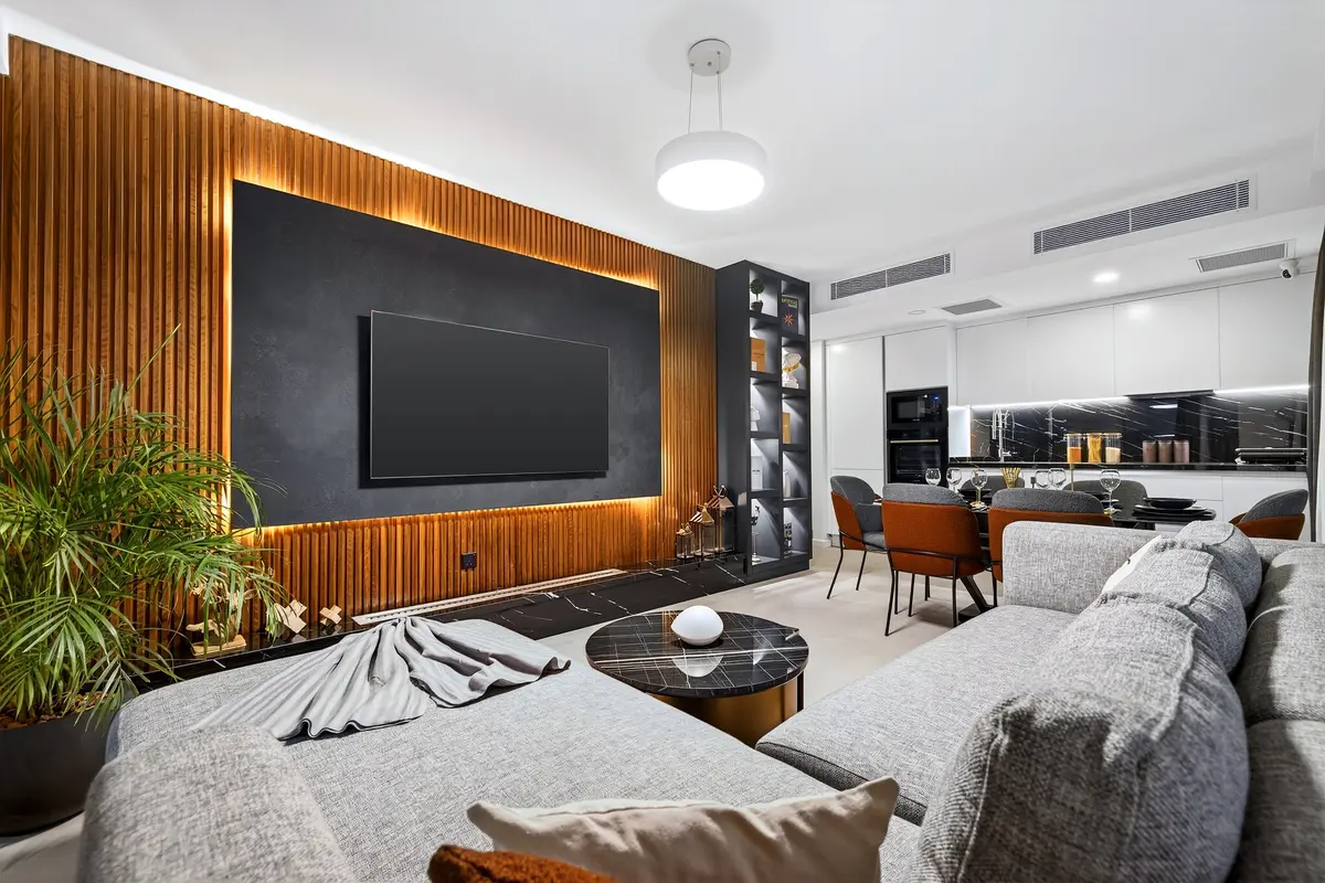 Wohnzimmer mit offener Küche · İskele · Long Beach