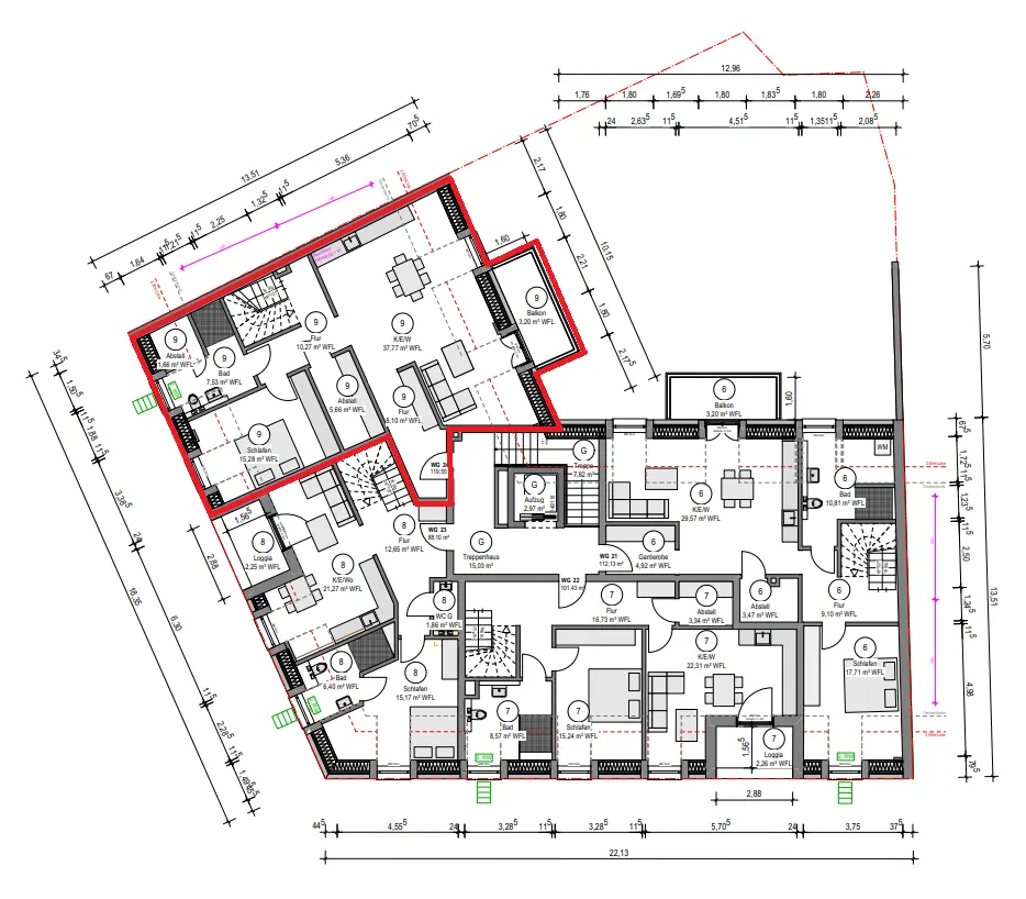 Grundriss untere Etage
