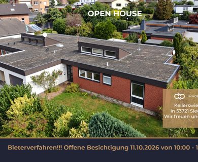 Offene Besichtigung am 11.10.2026 – Lichtdurchfluteter Bungalow mit Charme und Potenzial