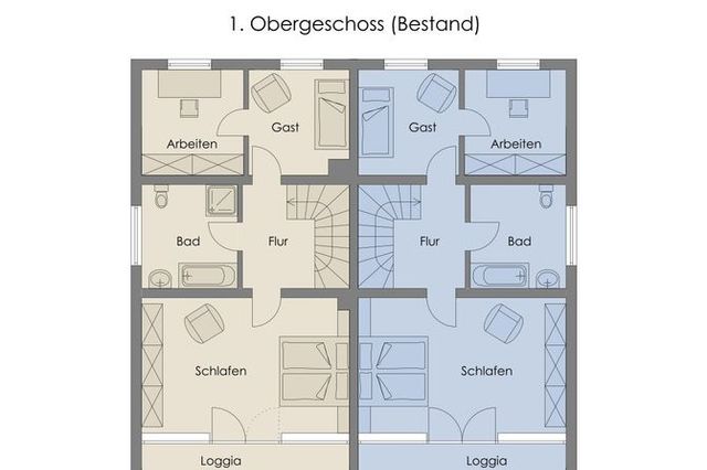 Grundriss 1.Obergeschoss mit Änderungsvorschlägen