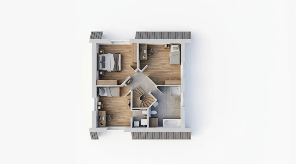 Obergeschoss - vereinfachter Grundriss