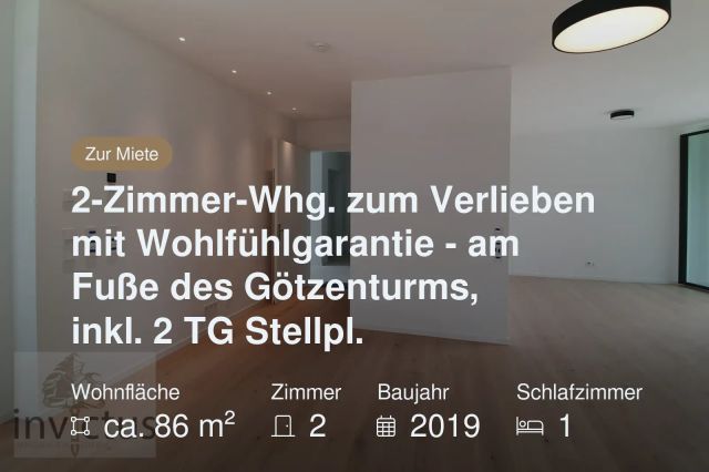 Nicht mehr verfügbar: 2-Zimmer-Whg. zum Verlieben mit Wohlfühlgarantie – am Fuße des Götzenturms, inkl. 2 TG Stellpl.
