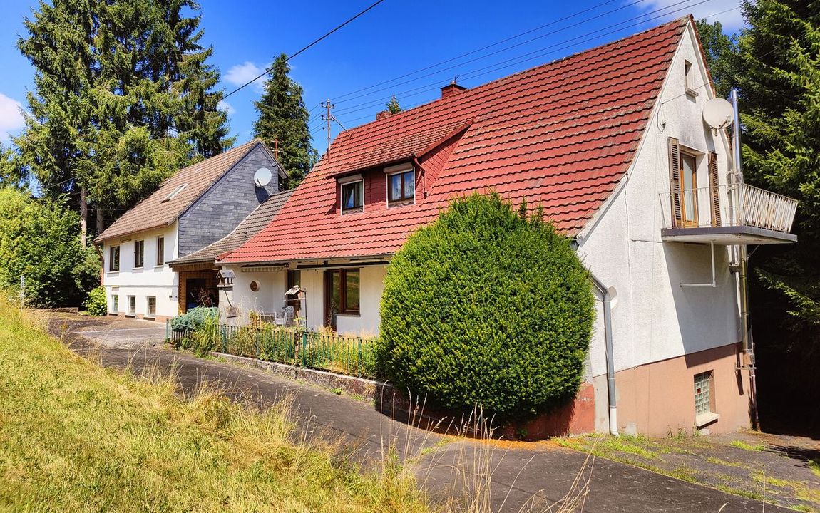 Zweifamilienhaus mit angrenzendem Waldgrundstück in idyllischer Ortsrandlage!