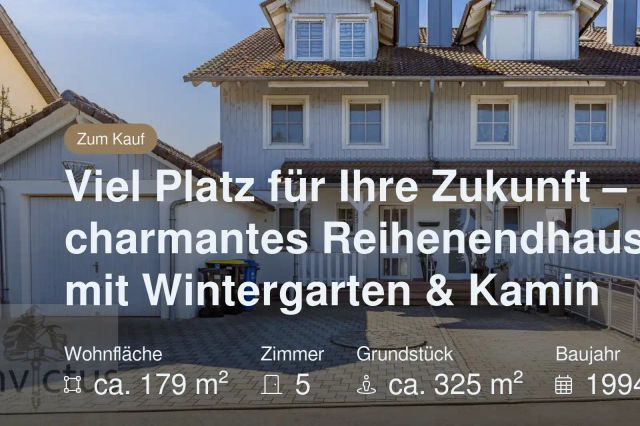 Neu im Angebot: Viel Platz für Ihre Zukunft – charmantes Reihenendhaus mit Wintergarten & Kamin