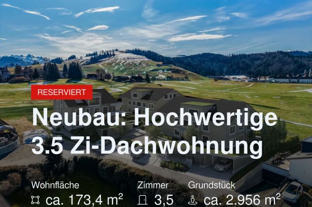 Neu im Angebot: Neubau: Hochwertige 3.5 Zi-Dachwohnung