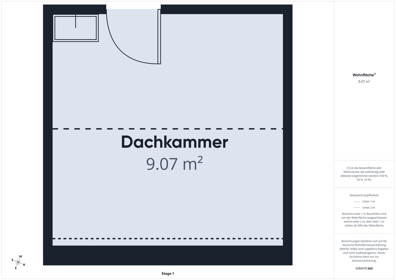 Grundriss Dachkammer 