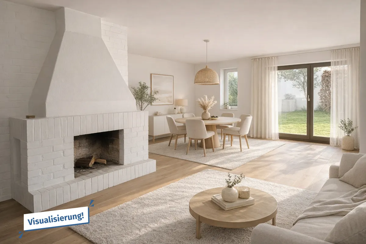 Kamin und Wohnen visualisiert