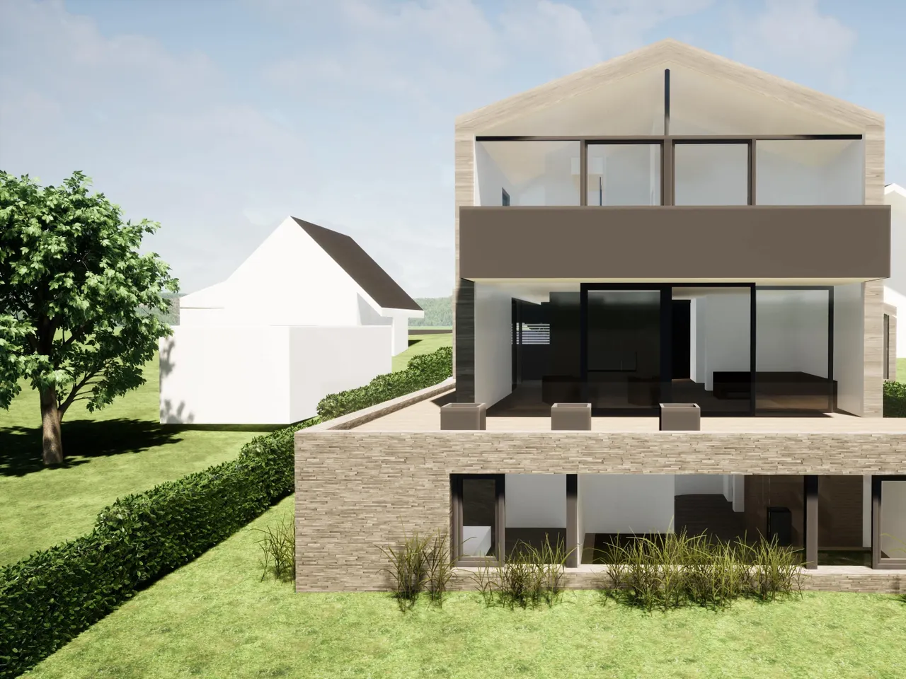 Visualisierung Frontansicht Architektenplanung