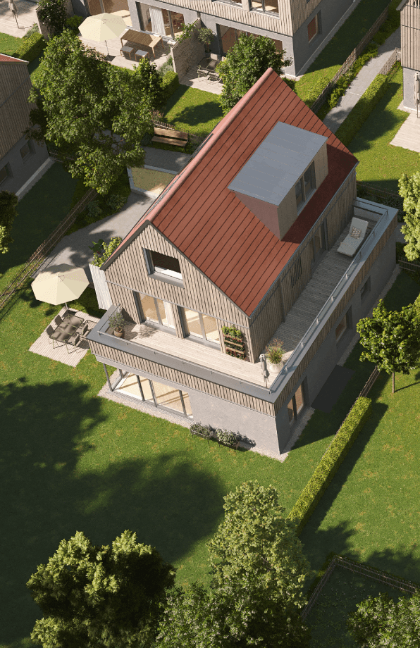 Luftbild Einfamilienhaus