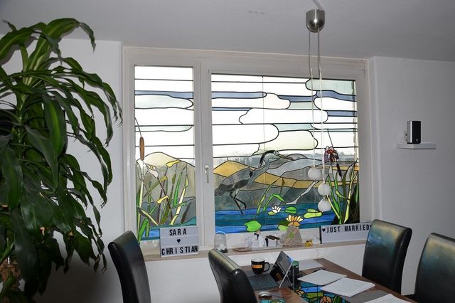 Bleiglasfenster im Wohnzimmer