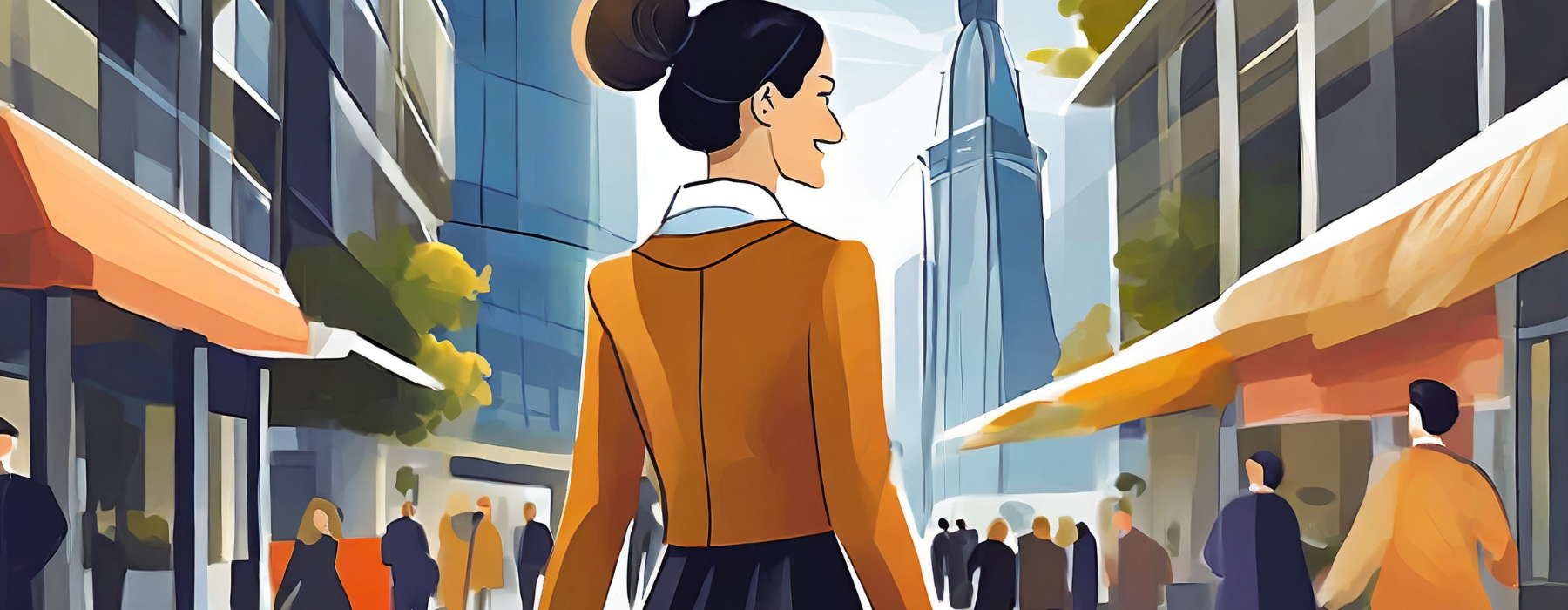 amarc21 immobilien Frau Fußgängerzone belebt