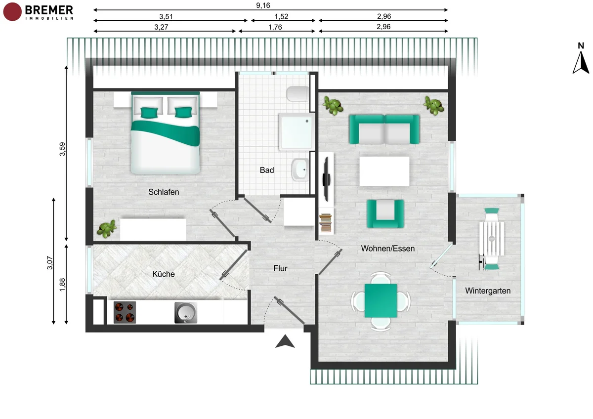 Schöne 2-Zimmer-Wohnung als Kapitalanlage