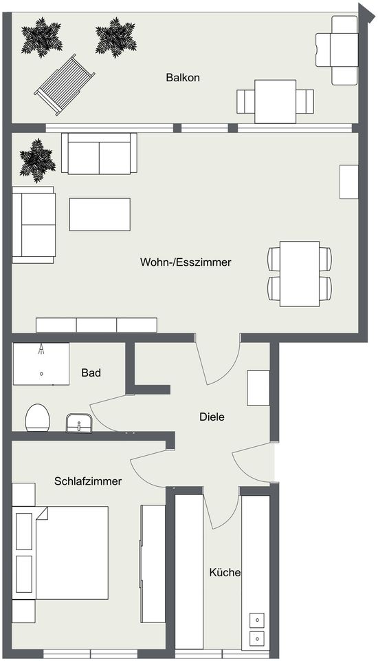 Helle 2-Zi-Wohnung mit Balkon in ruhiger Lage von Hösel (Erstbezug nach Renovierung) - Photo 2