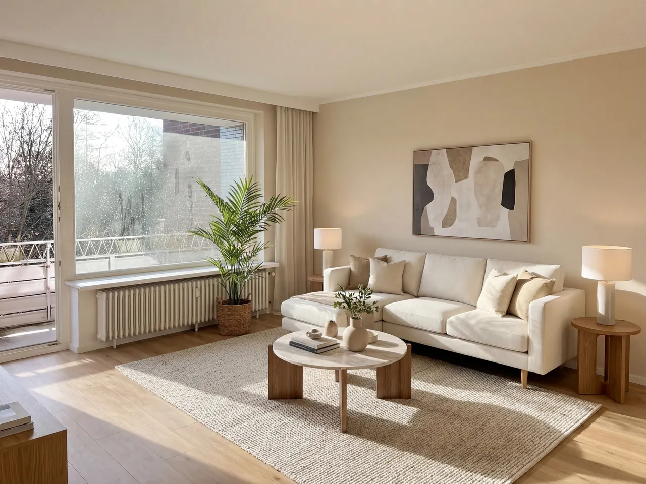 Renovierungsidee Wohnzimmer - durch KI erstellt