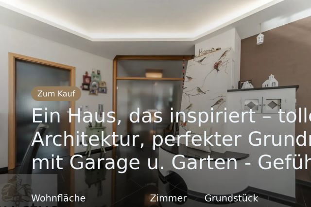Neu im Angebot: Ein Haus, das inspiriert – tolle Architektur, perfekter Grundriss, mit Garage u. Garten – Gefühl pur