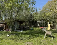 Vermieteter Garten mit Gartenhütte