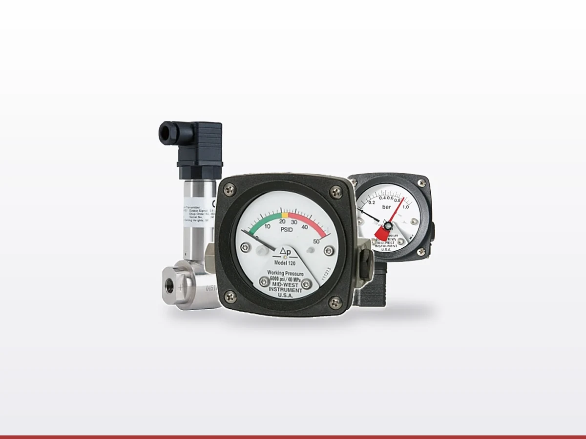 Mid-West Differenzdrucktransmitter, Differenzdruckmanometer und Differenzdruckwächter