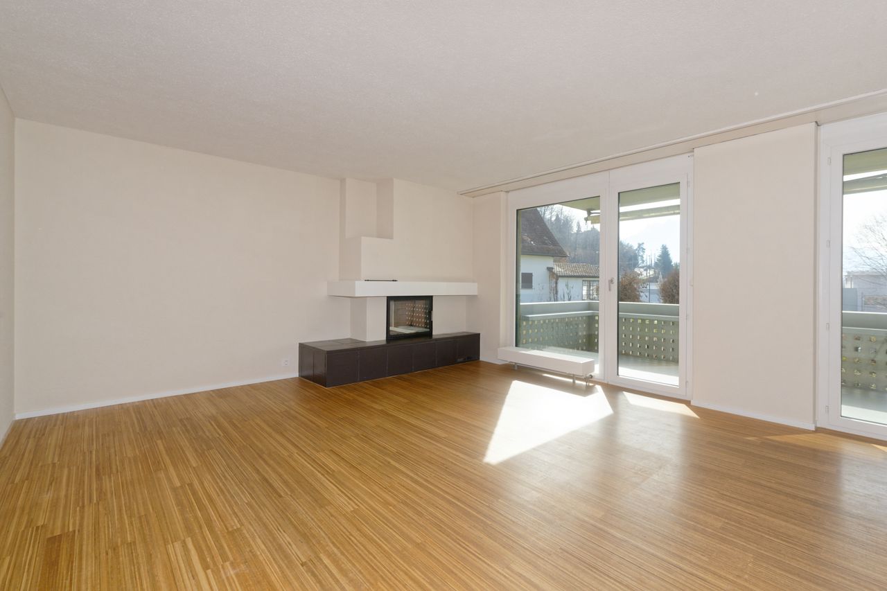 Wohnzimmer mit Cheminée