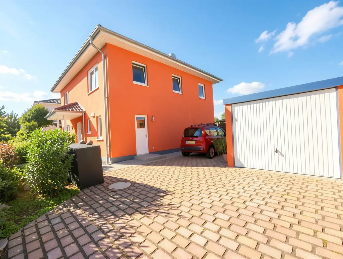 Haus mit Garage und StellplätzenStellplatz mit Garage -