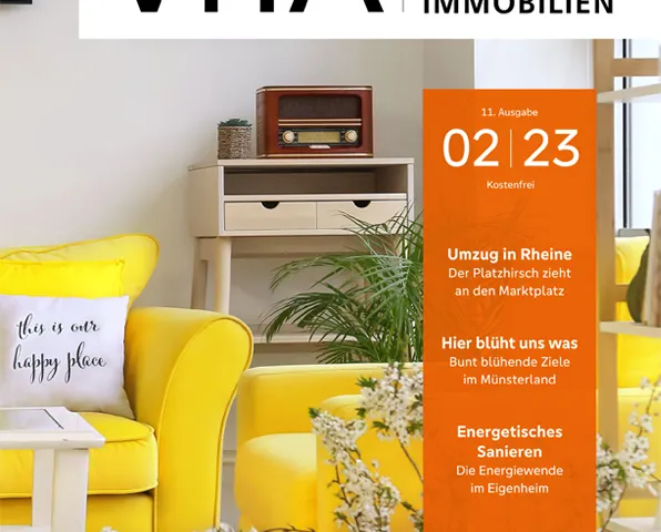 Cover der VITA, Ausgabe 02/23 - Das Magazin der Volksbank Immobilien Münsterland