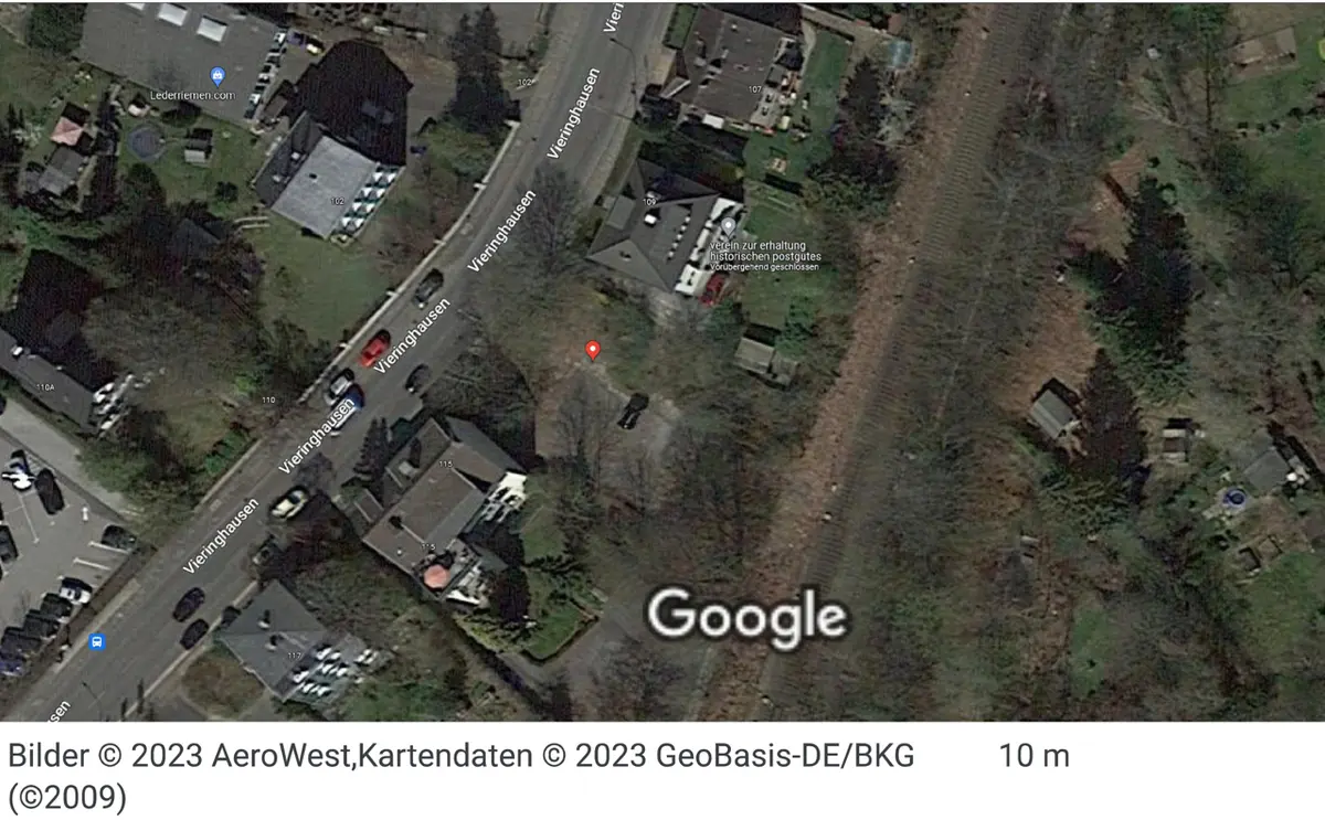 Grundstück in Remscheid-Vieringhausen (Luftbild Google Maps)