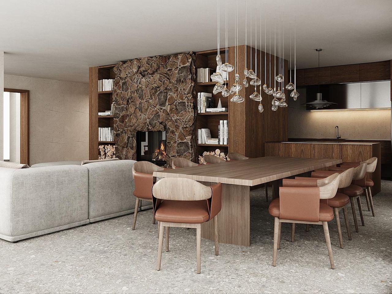 Wohnzimmer mit Essbereich
