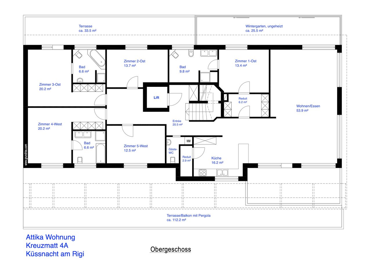 Attikawohnung Kreuzmatt 4A, Küssnacht - Obergeschoss