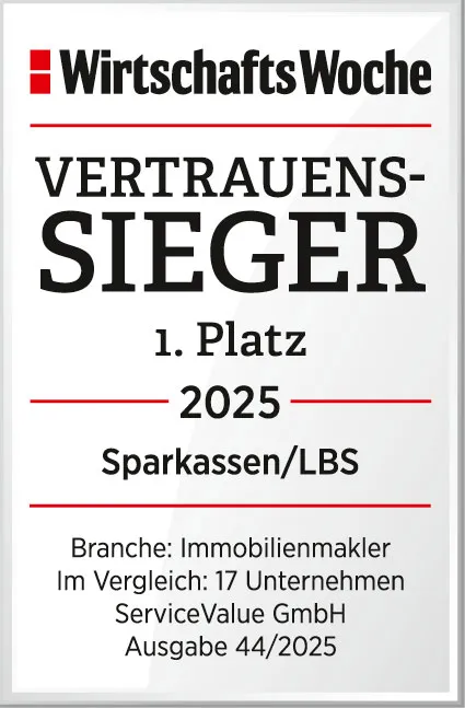 WiWo_SV_Vertrauenssieger_2025_Sparkassen_LBS Auszeichnung für höchstes Kundenvertrauen 2024 der Sparkassen-Finanzgruppe/LBS von der WirtschaftsWoche.