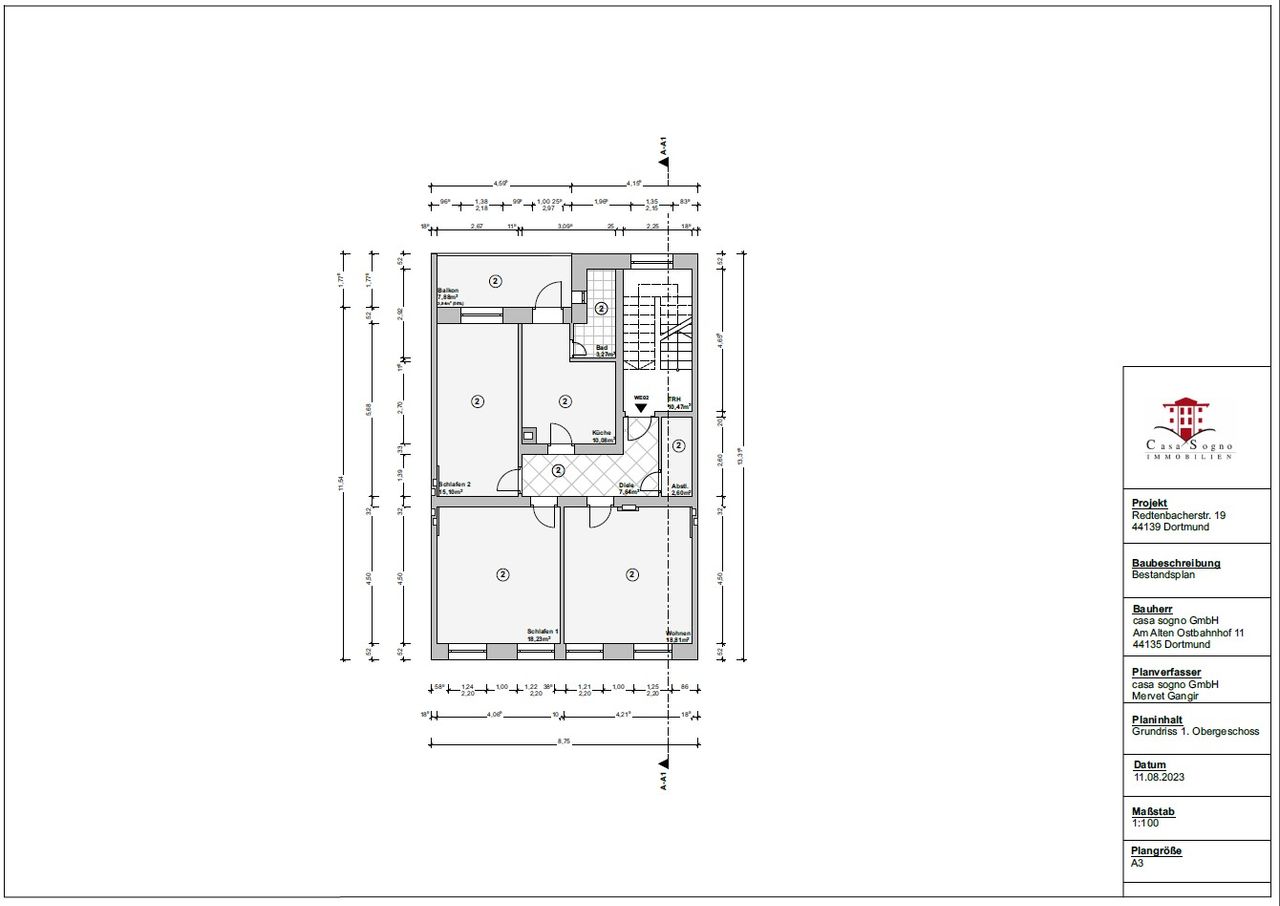 Grundriss WE02, 1. OG