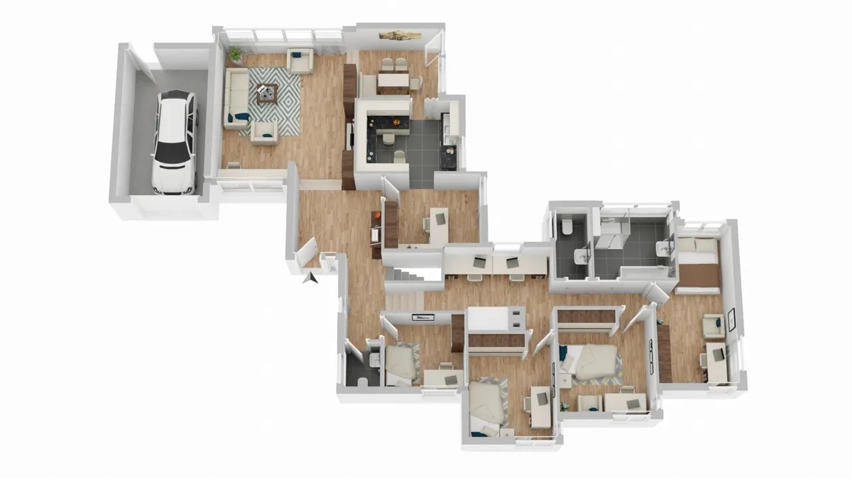 Grundriss Splitlevel