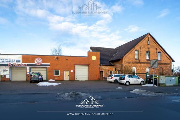 Mischimmobilie mit Zweifamilienhaus und vermieteter Werkstatt-/Lagerhalle auf 3.885 m&sup2; in Garbsen