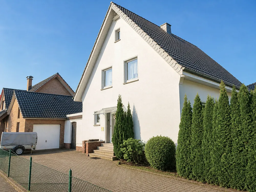 Hauseingang mit Garagenzufahrt