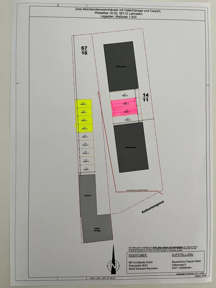 Freie Stellplätze (markiert)