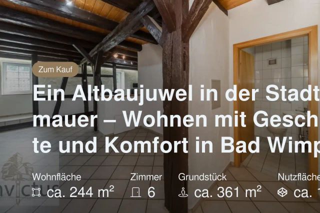 Neu im Angebot: Ein Altbaujuwel in der Stadtmauer – Wohnen mit Geschichte und Komfort in Bad Wimpfen