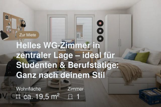Neu im Angebot: Helles WG-Zimmer in zentraler Lage – ideal für Studenten & Berufstätige: Ganz nach deinem Stil