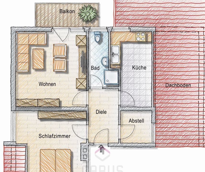 Gepflegte 2-Zimmer-Mietwohnung in Habischried