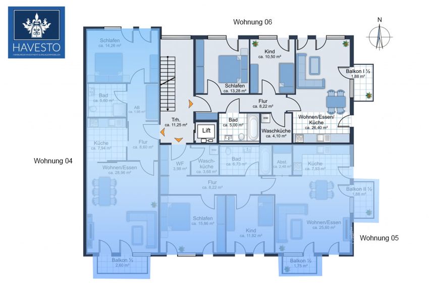 Drei-Zimmer Wohnung mit zwei Balkonen und Einbauküche in Rahlstedt zu vermieten - Photo 3