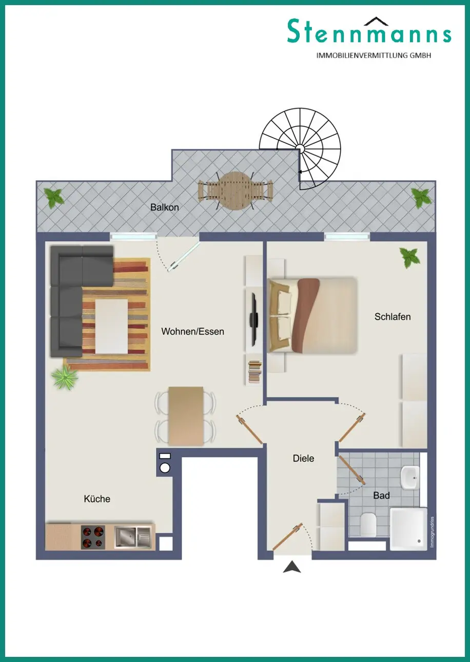 Vermietete Wohnung im 1. Obergeschoss